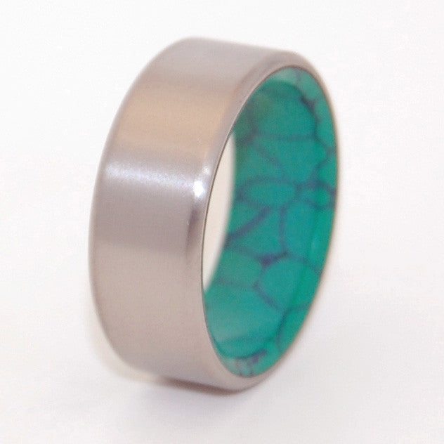 Webbed Malachite Steady Desire | Titanium Wedding Ring - Minter and Richter Designs