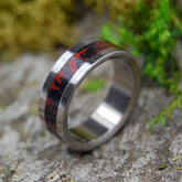 Lava | SIZE 6.25 AT 6.4MM | Black & Red M3 | Unique Wedding Rings | On Sale - Minter and Richter Designs