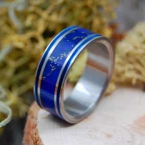 LAPIS ARCHIPELAGO | Lapis Lazuli Stone & Titanium Mens Wedding Rings - Minter and Richter Designs