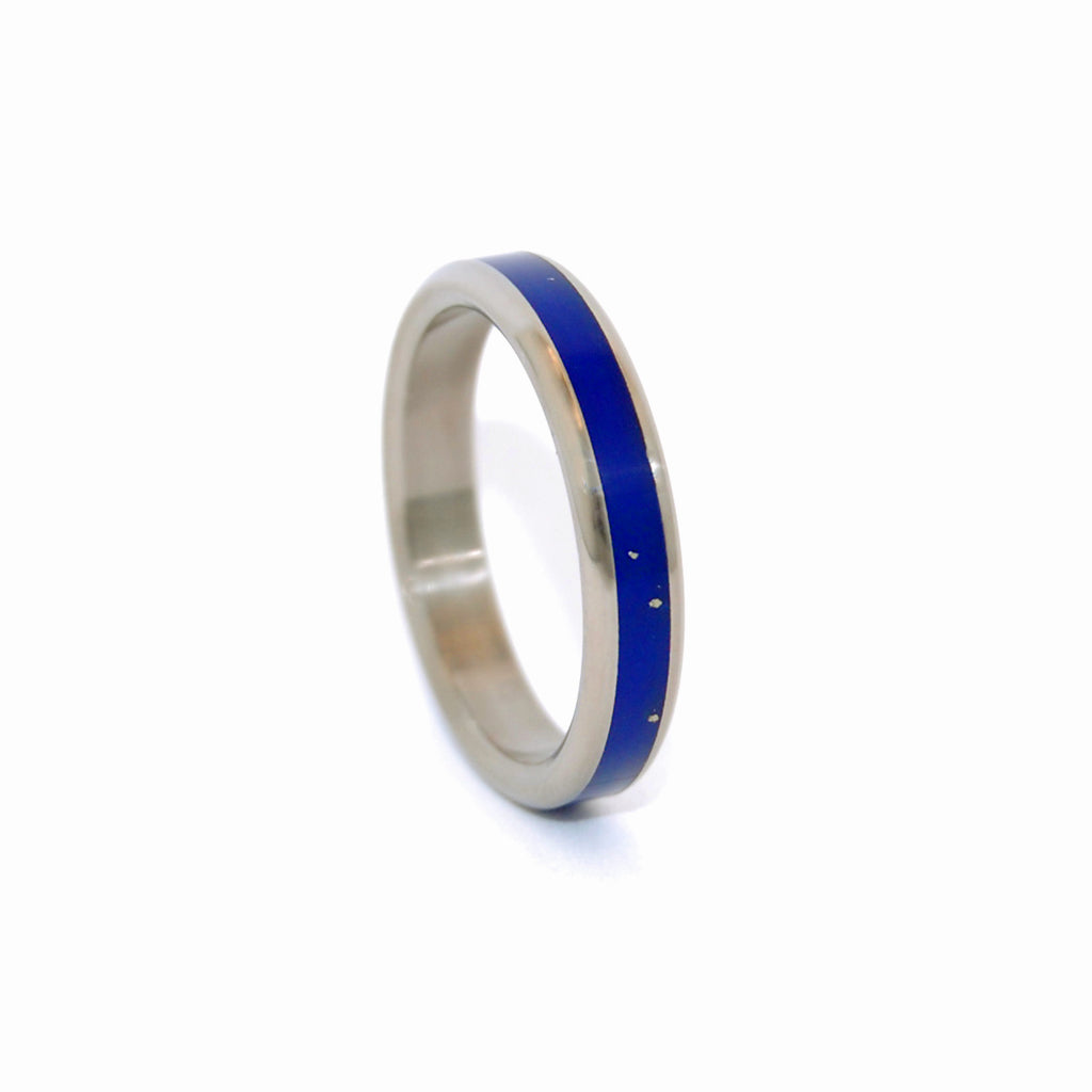 LAPIS LOVE RING | Lapis Lazuli Stone & Titanium - Unique Wedding Rings - Women's Wedding Rings - Minter and Richter Designs