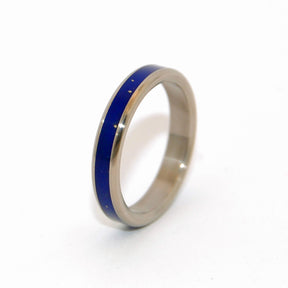 LAPIS LOVE RING | Lapis Lazuli Stone & Titanium - Unique Wedding Rings - Women's Wedding Rings - Minter and Richter Designs
