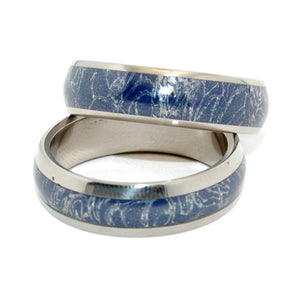 LIVING SAINT | Blue Silver M3 - Titanium Wedding Bands - Unique Wedding Rings - Minter and Richter Designs
