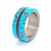 MAN UP | Turquoise Stone & Onyx Stone - Handcrafted Stone and Titanium Wedding Rings - Minter and Richter Designs