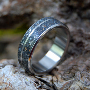 METEORITE HITS MAUI | Meteorite & Kaanapali Maui Beach Sand - Meteorite Wedding Ring - Minter and Richter Designs