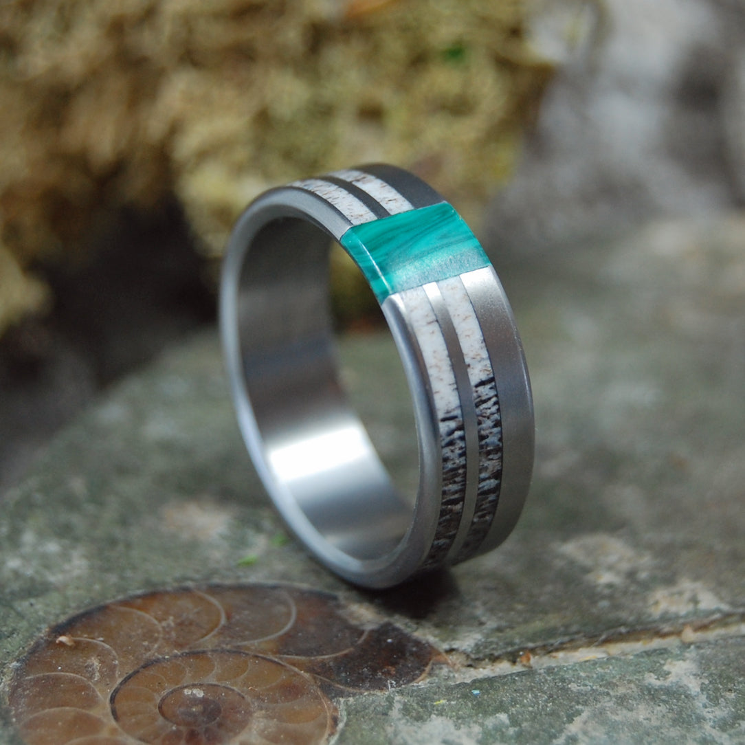 JERUSALEM MOOSE | Moose Antler & Stone Custom Wedding Ring - Minter and Richter Designs