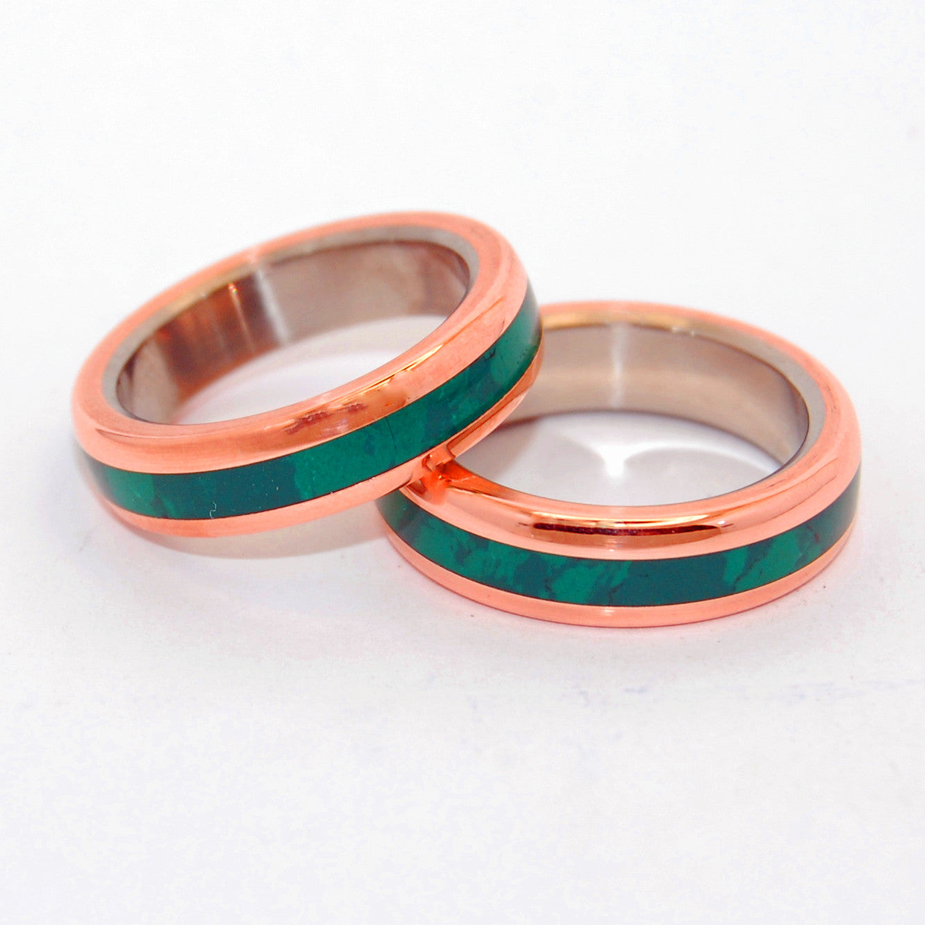 FUN LITTLE SECRET | Jade Stone Wedding Rings - Unique Wedding Rings set - Minter and Richter Designs