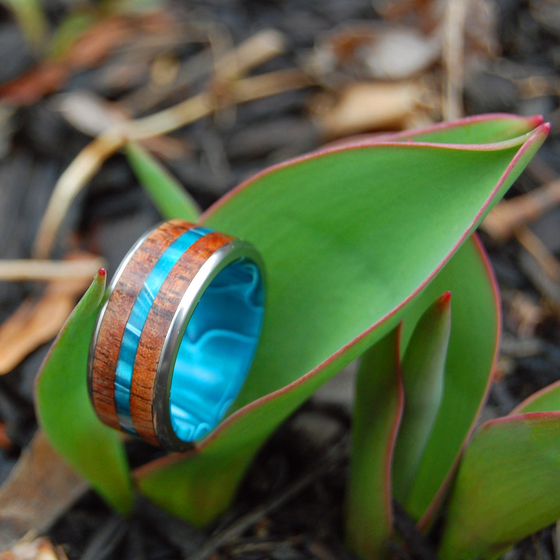 OUTRIGGER | Titanium and Hawaiian Koa Wood Custom Wedding Rings - Minter and Richter Designs