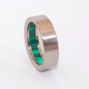 OZ | Malachite Stone & Titanium - Unique Wedding Rings - Titanium Wedding Rings - Minter and Richter Designs