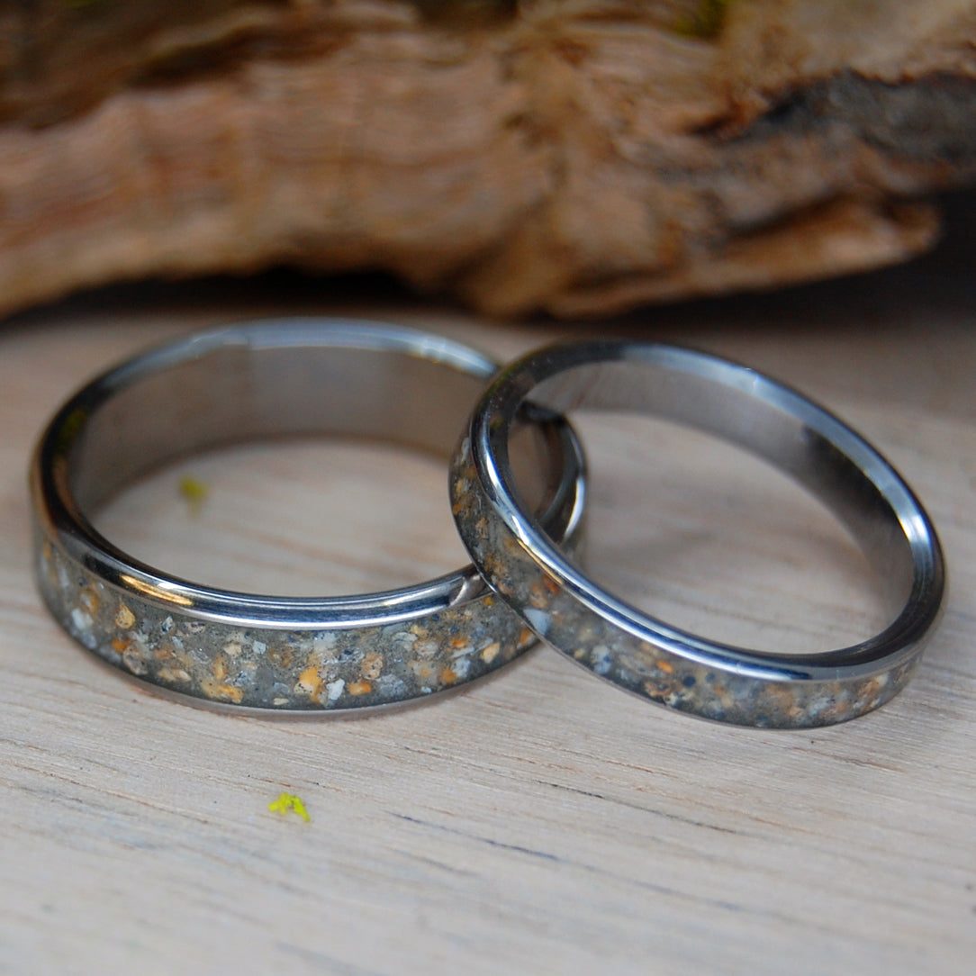 PACIFIC GROVE | Beach Sand Rings - Unique Wedding Rings - Minter and Richter Designs