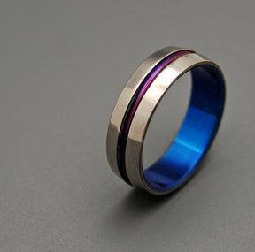Purple and Blue Signature Ring | Hand Anodized Titanium Wedding Ring - Minter and Richter Designs