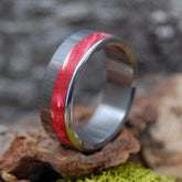 PAPER HEART | Red Box Elder Wood & Titanium - Unique Wedding Rings - Wedding Rings - Minter and Richter Designs