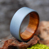 SANDBLASTED ANCIENT KAURI KORE | Kauri Wood Titanium Men's Wedding Rings - Minter and Richter Designs