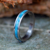 LIGHT STARRY STARRY NIGHT | Blue Box Elder Wood - Wooden Wedding Rings - Minter and Richter Designs