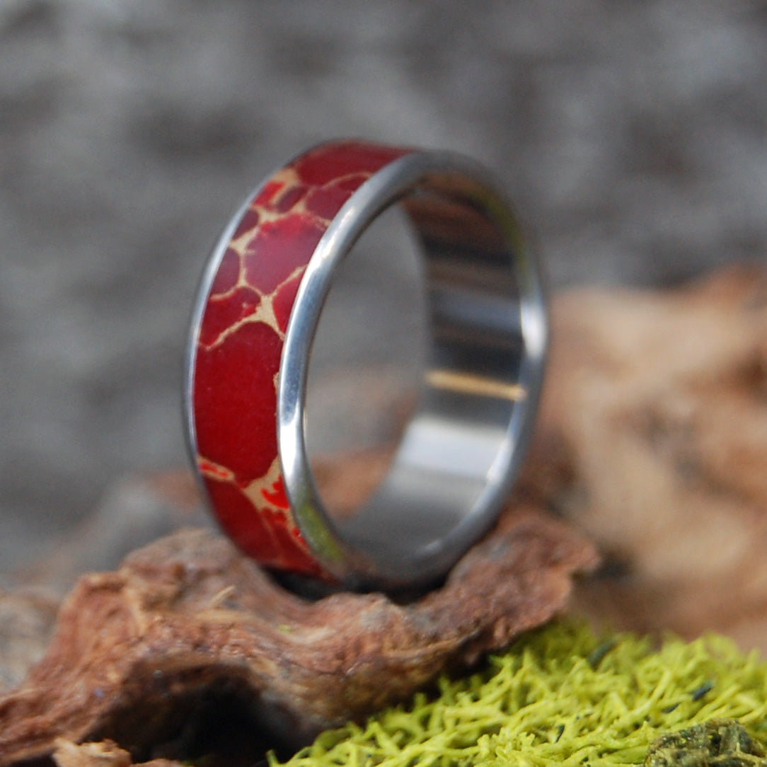 RED JASPER | SIZE 6.25 AT 6MM | Red Jasper Stone | Unique Wedding Rings | On Sale - Minter and Richter Designs