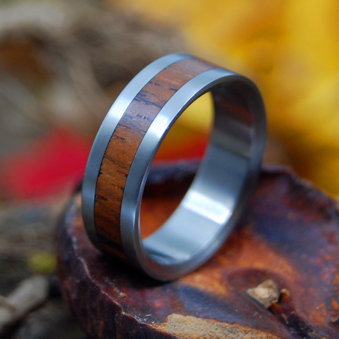 SUPER LOVE | Cocobolo Wood Titanium Men's & Women's Wedding Rings - Minter and Richter Designs