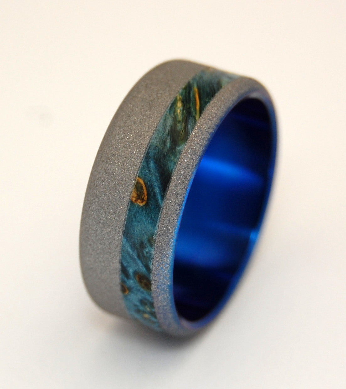 AMORE | Titanium & Wood Handcrafted Blue Wedding Ring - Minter and Richter Designs