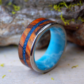 LOW COUNTRY SHARKS | Cocobolo Wood & South Carolina Sand and Shark Teeth - Unique Wedding Ring - Minter and Richter Designs