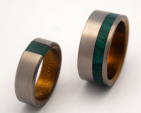 ARRANT JADE & HUMMINGBIRD | Titanium & Stone Wedding Rings - Minter and Richter Designs