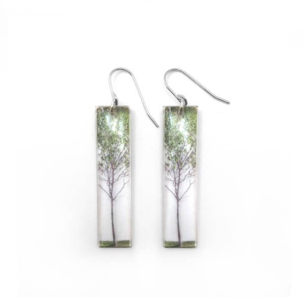 Women's Jewelry, Valentines Day Gift, Wedding Jewelry | TALL GREEN TREE EARRINGS - Minter and Richter Designs
