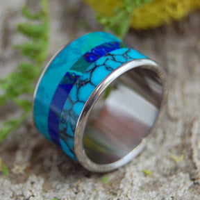 FLUID WE FLOAT | Titanium & Stone Handmade Wedding Rings - Minter and Richter Designs