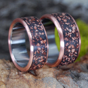 ZION - THE NARROWS | Navajo Sandstone & Copper - Unique Wedding Rings - Minter and Richter Designs