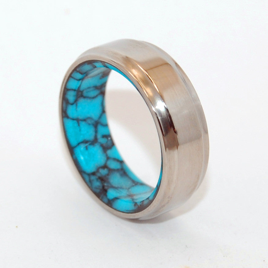 The Giver Turquoise | Handcrafted Turquoise Wedding Ring - Minter and Richter Designs