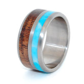 The Sky Above our Home | Wood and Stone Titanium Wedding Band - Minter and Richter Designs