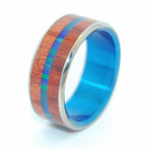 THE UNIVERSE IS FULL | Blood Wood & Azurite Malachite Stone Blue Wedding Rings - Minter and Richter Designs