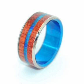 THE UNIVERSE IS FULL | Blood Wood & Azurite Malachite Stone Blue Wedding Rings - Minter and Richter Designs