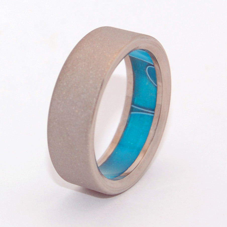 HUMBLE TIME TRAVEL | Aquatic Resin & Titanium - Unique Wedding Rings - Titanium Wedding Rings - Minter and Richter Designs