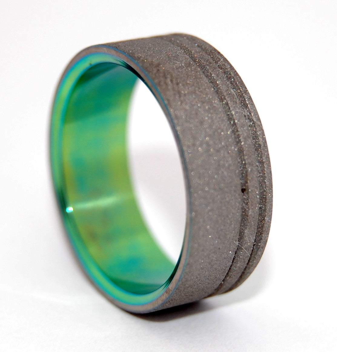 TO THE FUTURE GREEN | Green Titanium Wedding Rings - Minter and Richter Designs