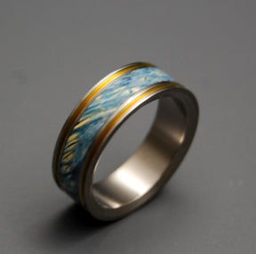 TRUE PARTNER | Blue Box Elder Wooden Wedding Rings - Unique Wedding Rings - Minter and Richter Designs