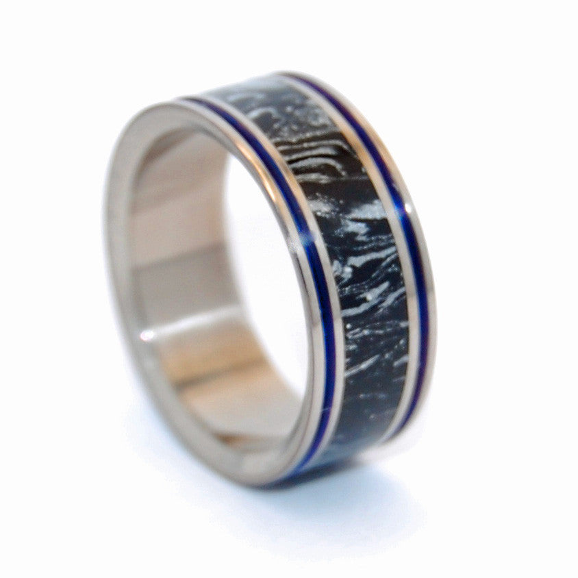 UNDER COVER | Black Silver M3 - Men's Titanium Wedding Rings - Minter and Richter Designs