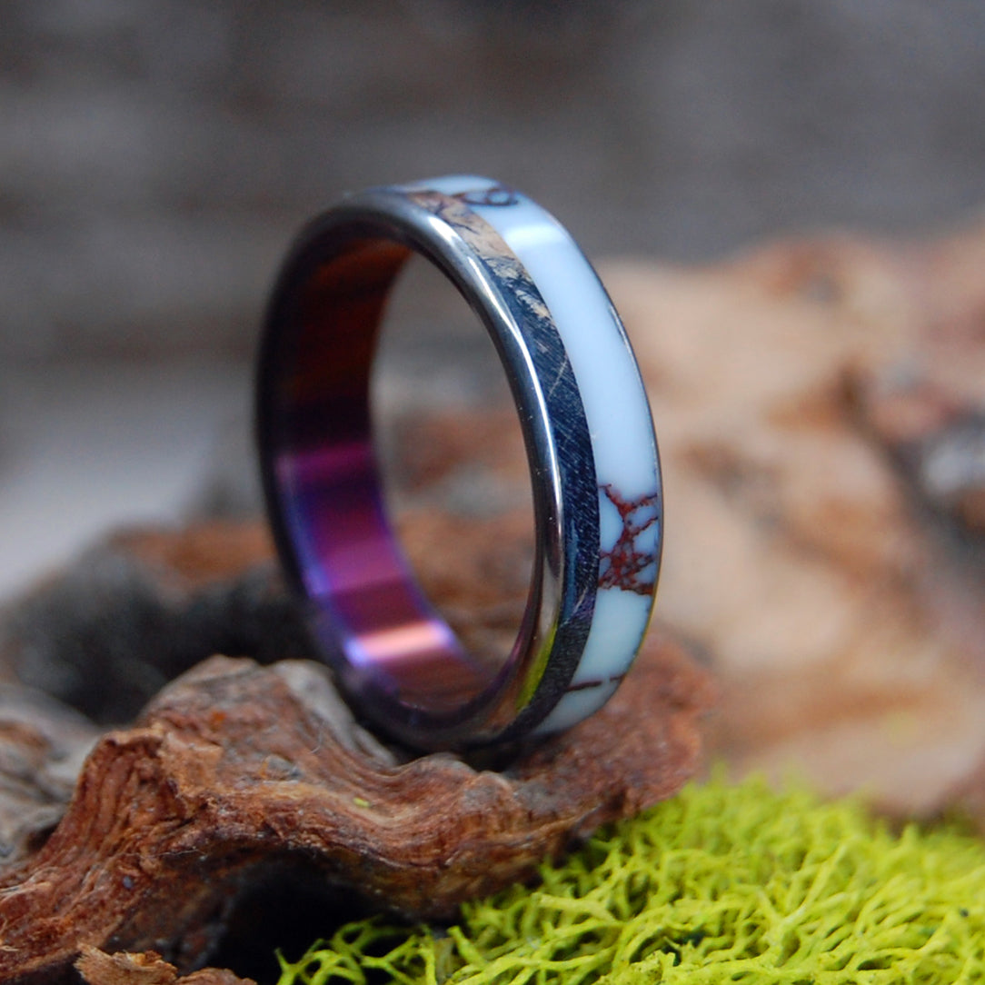 Men's Tungsten Ring - Black and Purple - Roxo