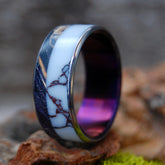 WILD & PURPLE | Purple Box Elder & Wild Horse Jasper Titanium Wedding Ring - Minter and Richter Designs