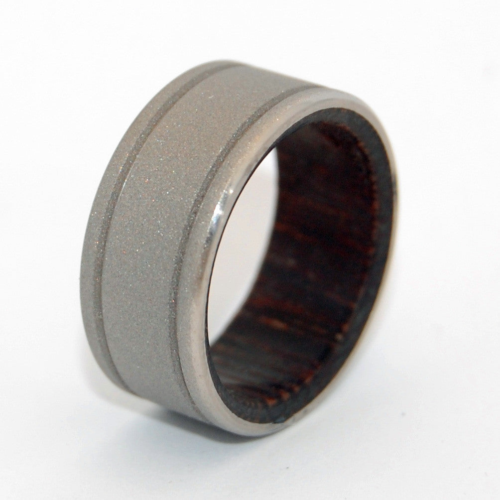 WALK IN THE WENGE WOODS | Tropical Wood & Titanium Wedding Rings - Minter and Richter Designs