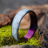 ACROPOLIS IN PURPLE STORM | Stone Ring - Greek Wedding Ring - Titanium Wedding Ring - Minter and Richter Designs