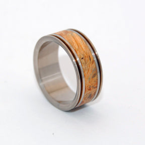ALCHEMIST | Golden Box Elder Wood Titanium Men's Wedding Ring - Minter and Richter Designs