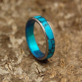 TURQUOISE DELIGHT | Turquoise & Titanium Wedding Bands - Minter and Richter Designs