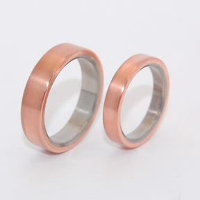 ALLEMANDE | Copper & Titanium Wedding Ring Set - Minter and Richter Designs