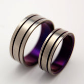 ALMA MATER | Purple Titanium Wedding Rings - Minter and Richter Designs