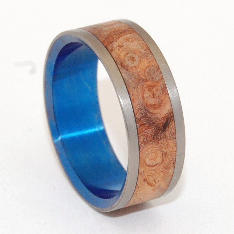 Wishing Well | Wood and Hand Anodized Titanium Wedding Ring - Minter and Richter Designs