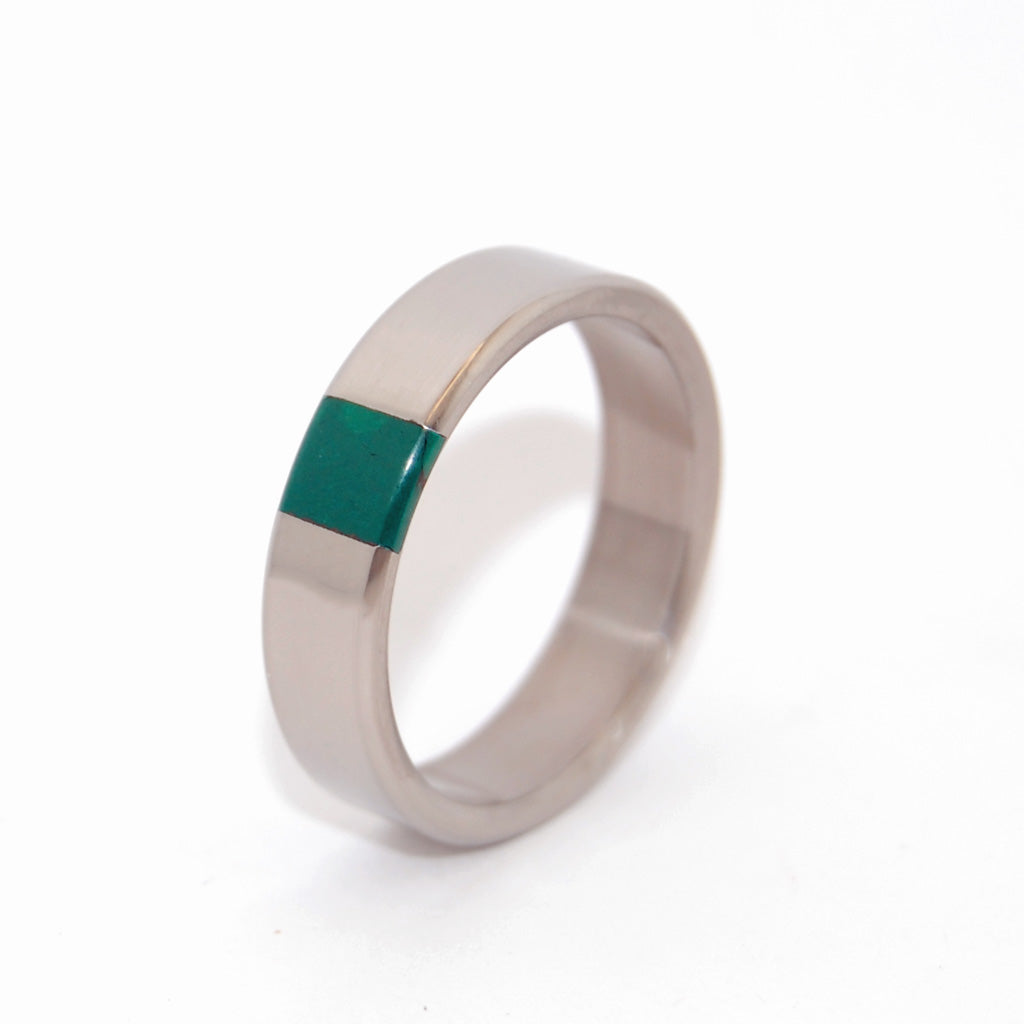 ARRANT JADE | Titanium & Jade Stone Wedding Rings - Minter and Richter Designs