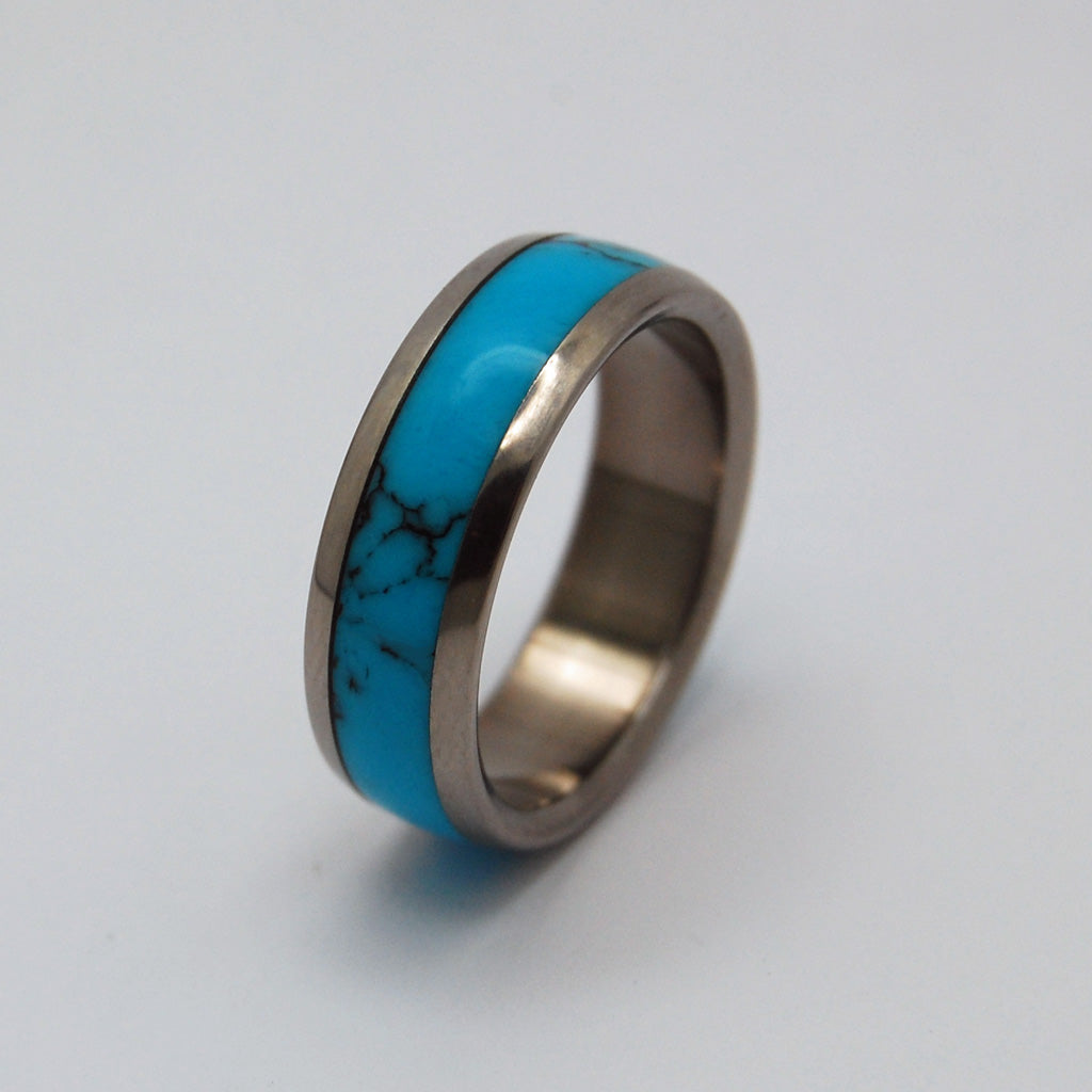 Wedding Ring - Turquoise Wedding Band | LIGHTLY VEINED TURQUOISE DOME - Minter and Richter Designs