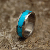 ATLANTIS | Turquoise Stone & Titanium - Unique Wedding Rings - Titanium Wedding Rings - Minter and Richter Designs