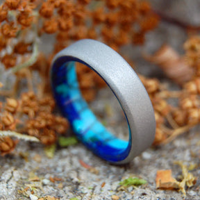 MEET ME HALF WAY | Turquoise and Titanium Wedding Band - Minter and Richter Designs