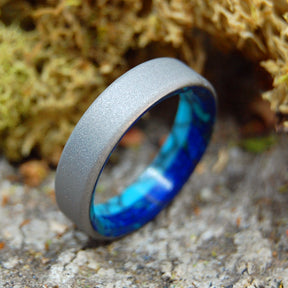 MEET ME HALF WAY | Turquoise and Titanium Wedding Band - Minter and Richter Designs