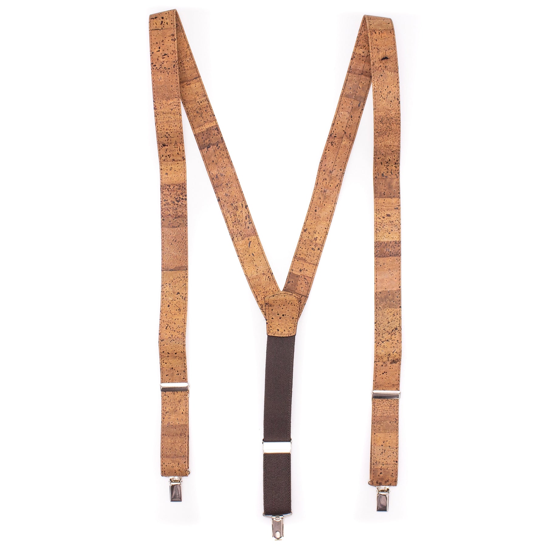 Tobacco Brown Adjustable Cork Strap Suspenders - Pant Suspenders - Gro