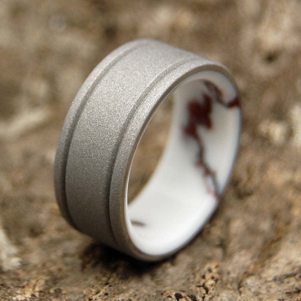 BALTIC WILD HORSE | Jasper Stone & Titanium Men's Wedding Rings - Minter and Richter Designs