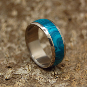 DOMED CHRYSOCOLLA | Stone Titanium Wedding Rings - Minter and Richter Designs